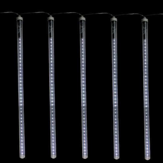 LED Lighted Dripping Icicle Snowfall Christmas Light Tubes -13.25' Clear Wire - 5ct
